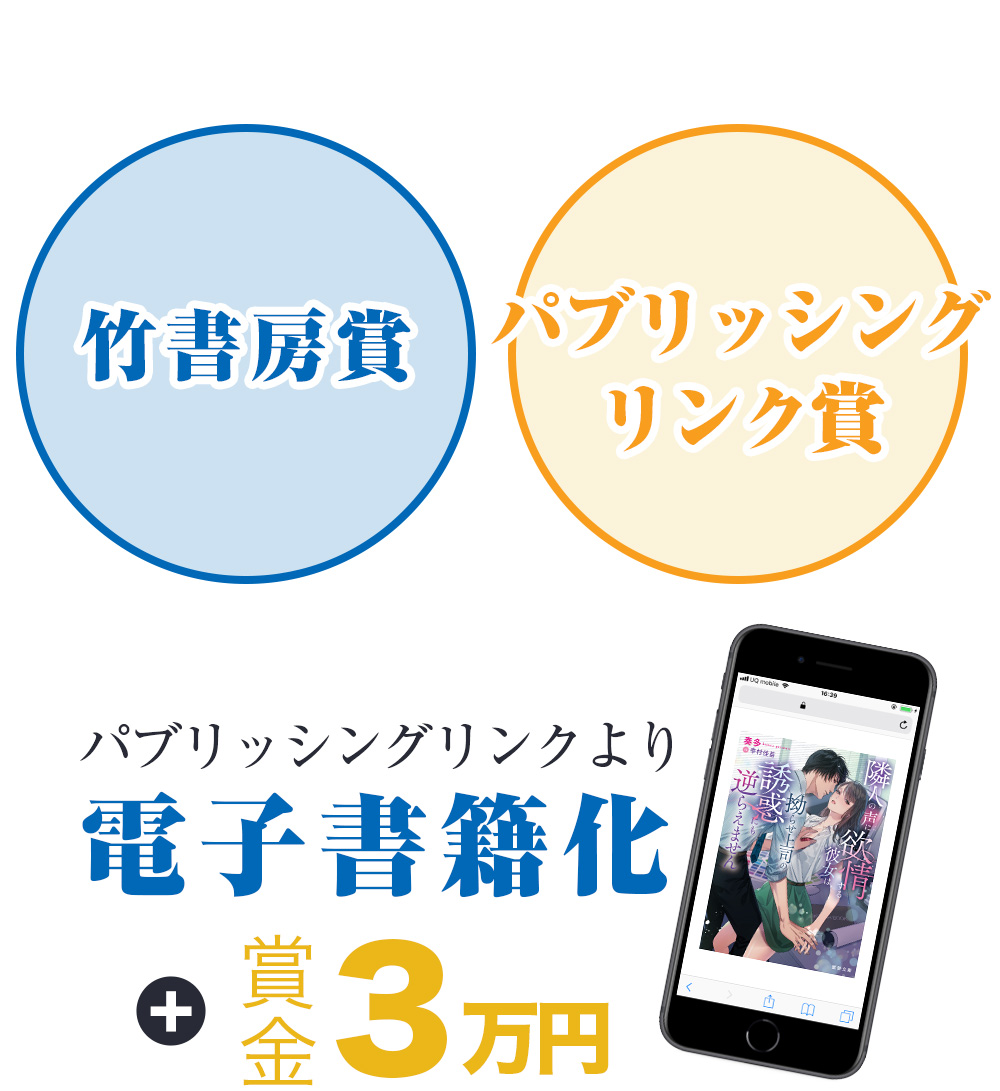 竹書房賞&パブリッシングリンク賞 賞金3万円 パブリッシングリンクより電子書籍化